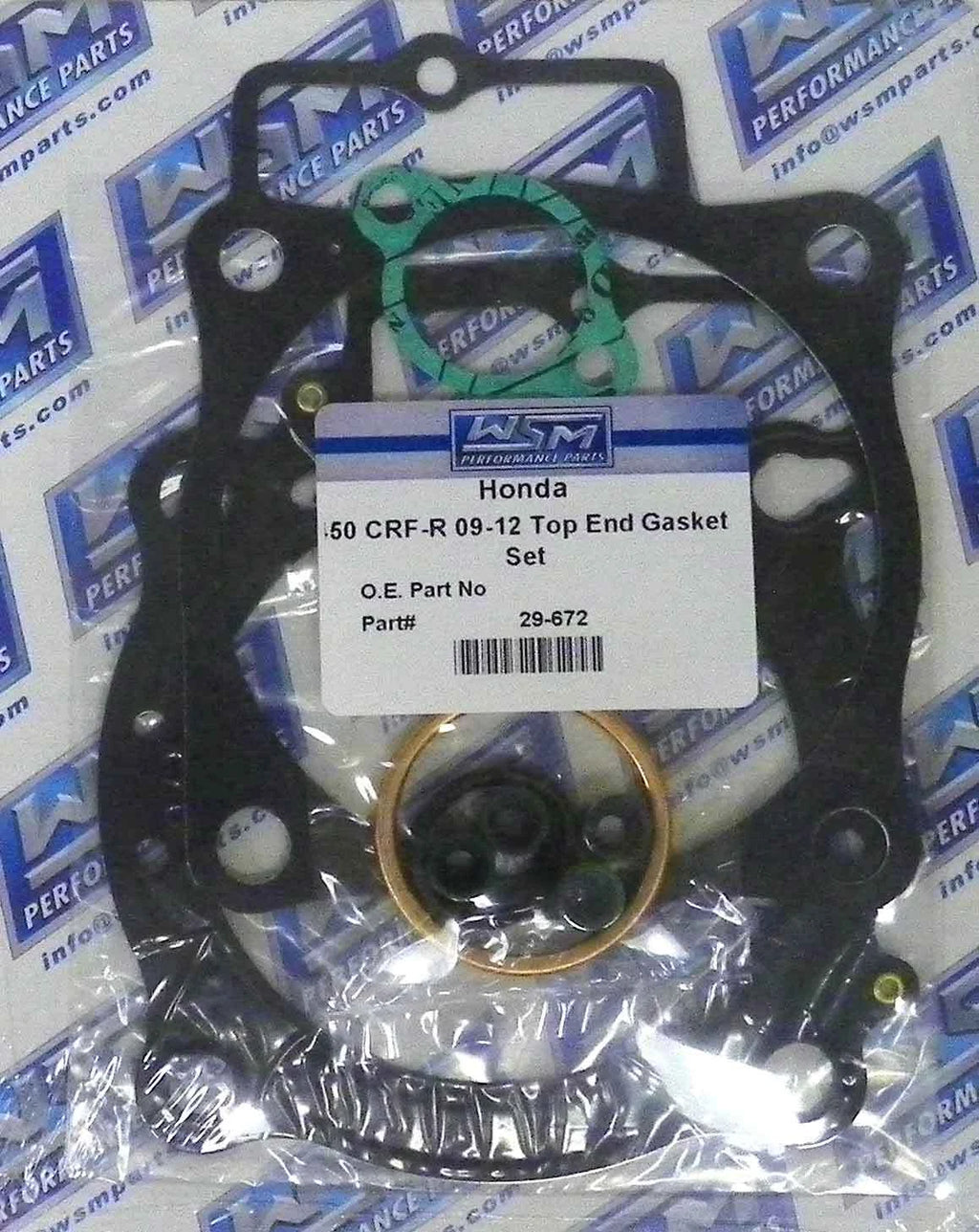 WSM Top End Gasket Kit for Honda CRF450R/CRF450RX (2009–2018) 29-672