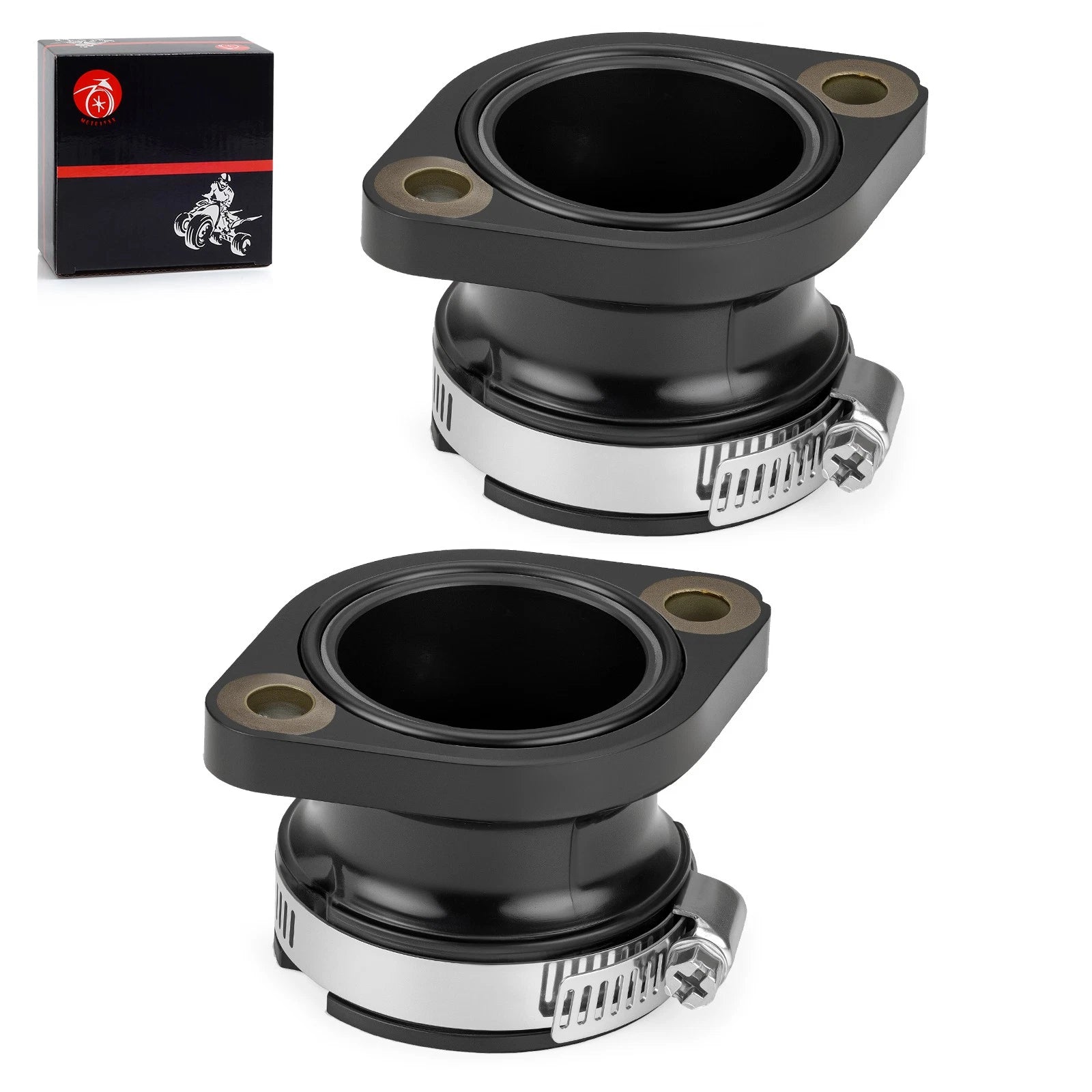 2 Carburetor Flange Intake Boot for Polaris (3082439, 3082537, 3083306, 3085044)