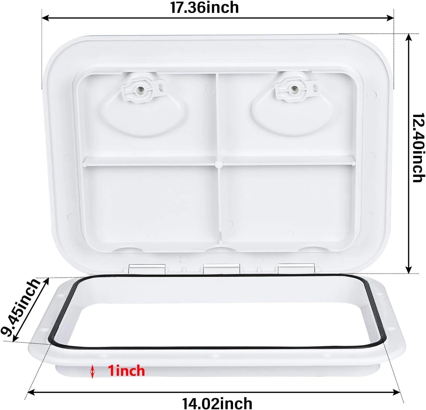 Deck Hatch Access Hatch & Lid for Marine Boat (12-3/8" x 17-1/4")