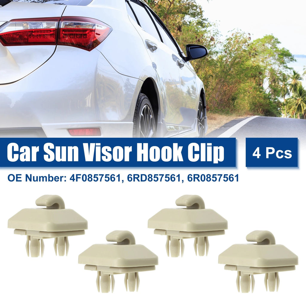 Set of 4 Sun Visor Clips for Audi (Beige)