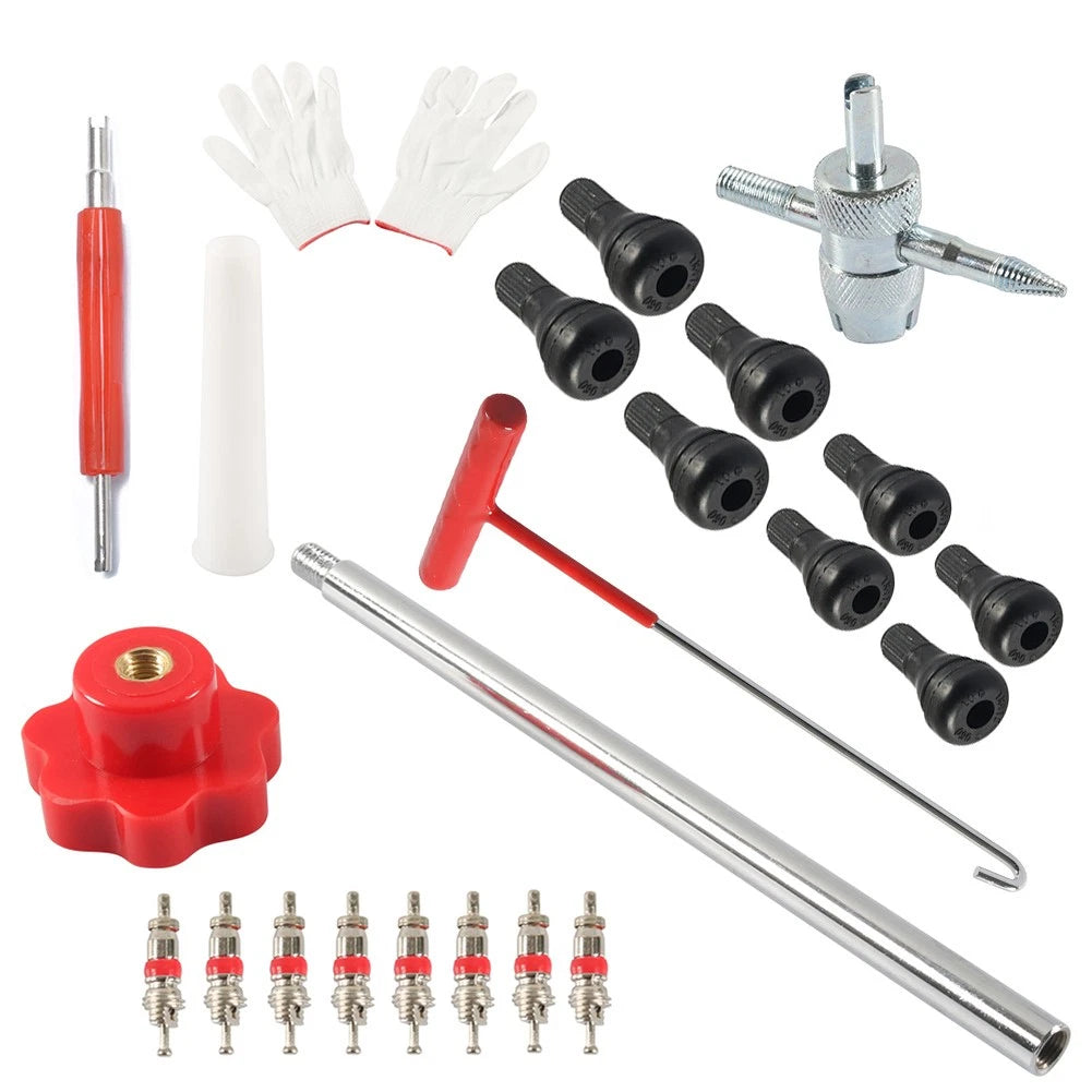 22pcs Quick Change Tire Valve Tool Kit for Various Vehicles (TR413, TR414)