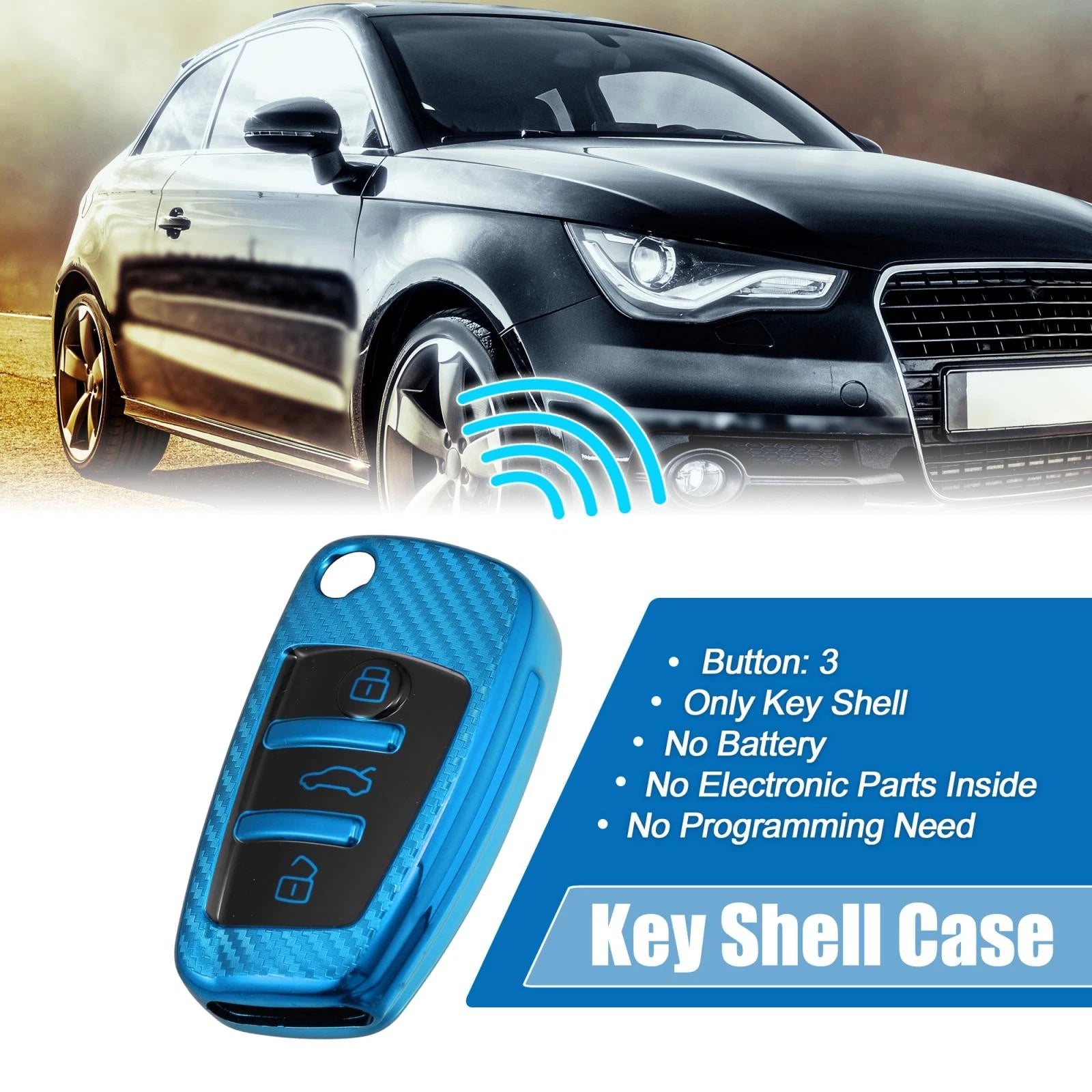 Silicone Smart Key Fob Case Cover Replacement for Audi A3 A1 (2010–2019)