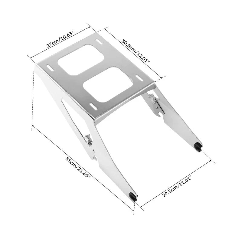 Chrome Two Up Mounting Rack for Harley Softail Sport Glide (2018–2025)