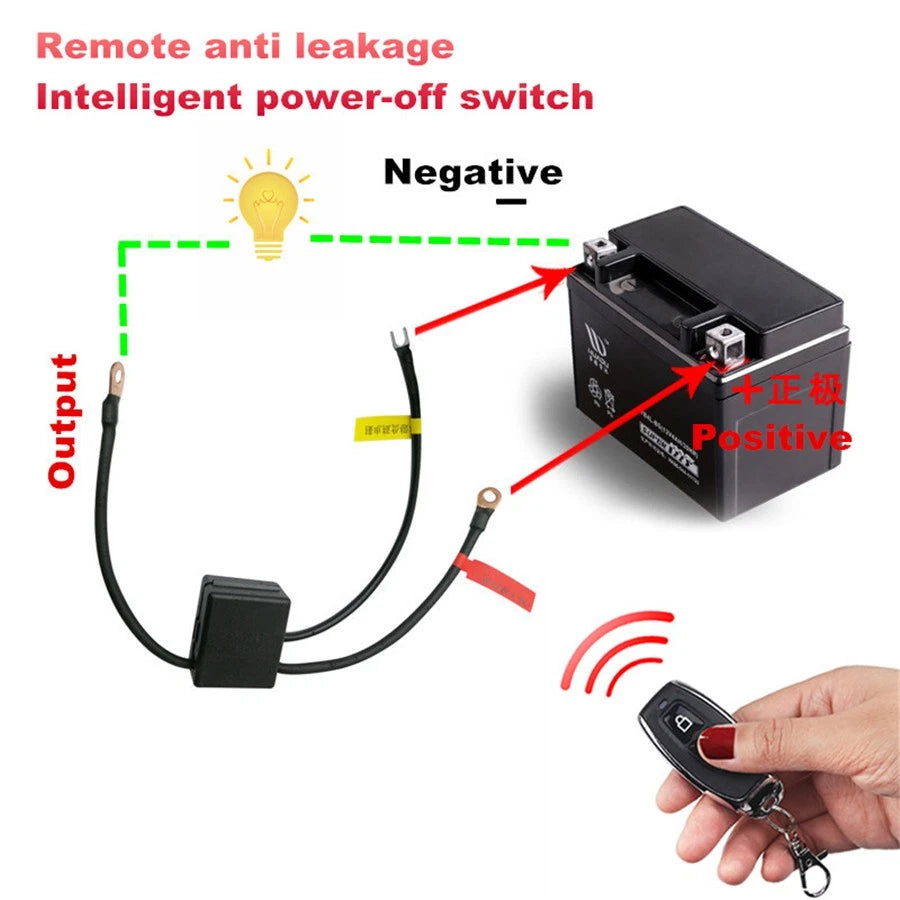 12V Motorcycle Battery Disconnect Cut Off Isolator Switch Wireless Remote