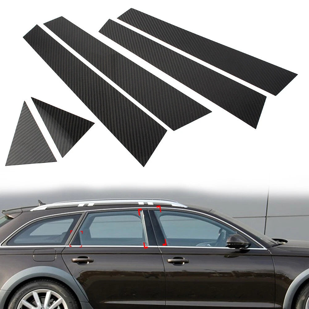 Set of 6 B Pillar Post Cover Trim for Audi A6 C7 (2012–2018)