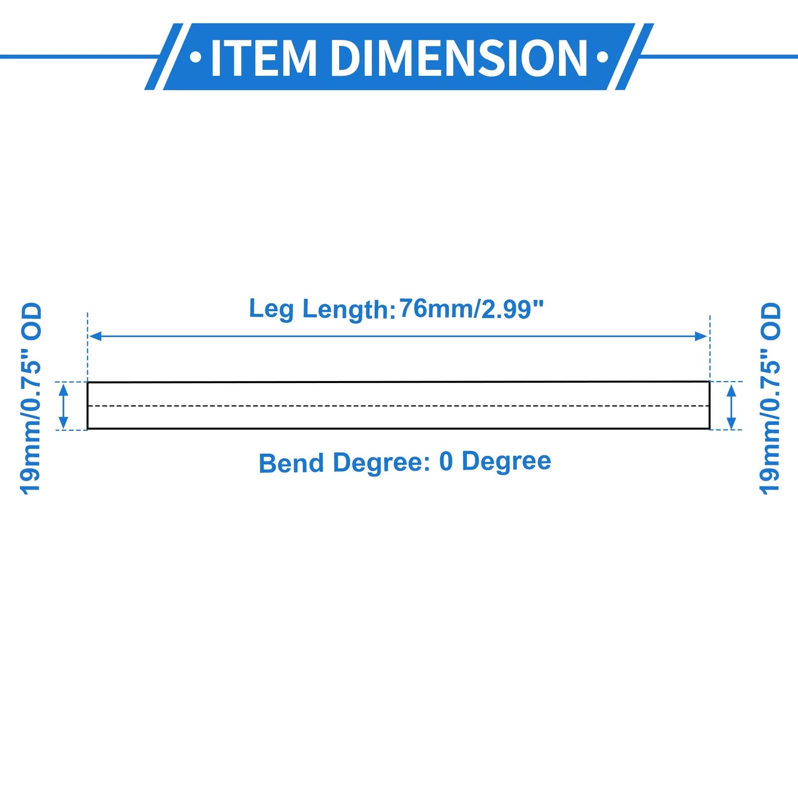0.75" OD Intercooler Pipe for Universal Applications (0° Angle, 3" Length)
