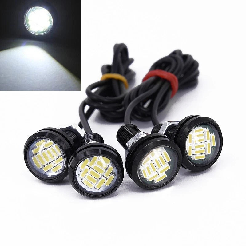 2X 12LED 12V White Parking Lights for Auto Daytime Running