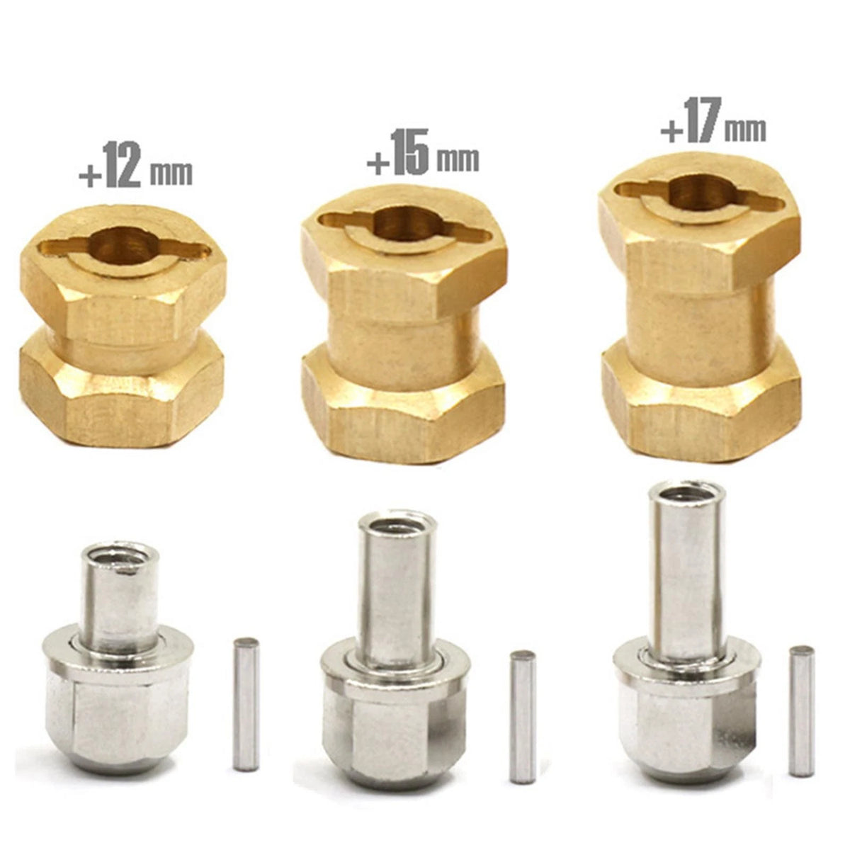 1/10 Heavier Brass Wheel Hex Extended Adapter for Axial SCX10 (2010–2023)