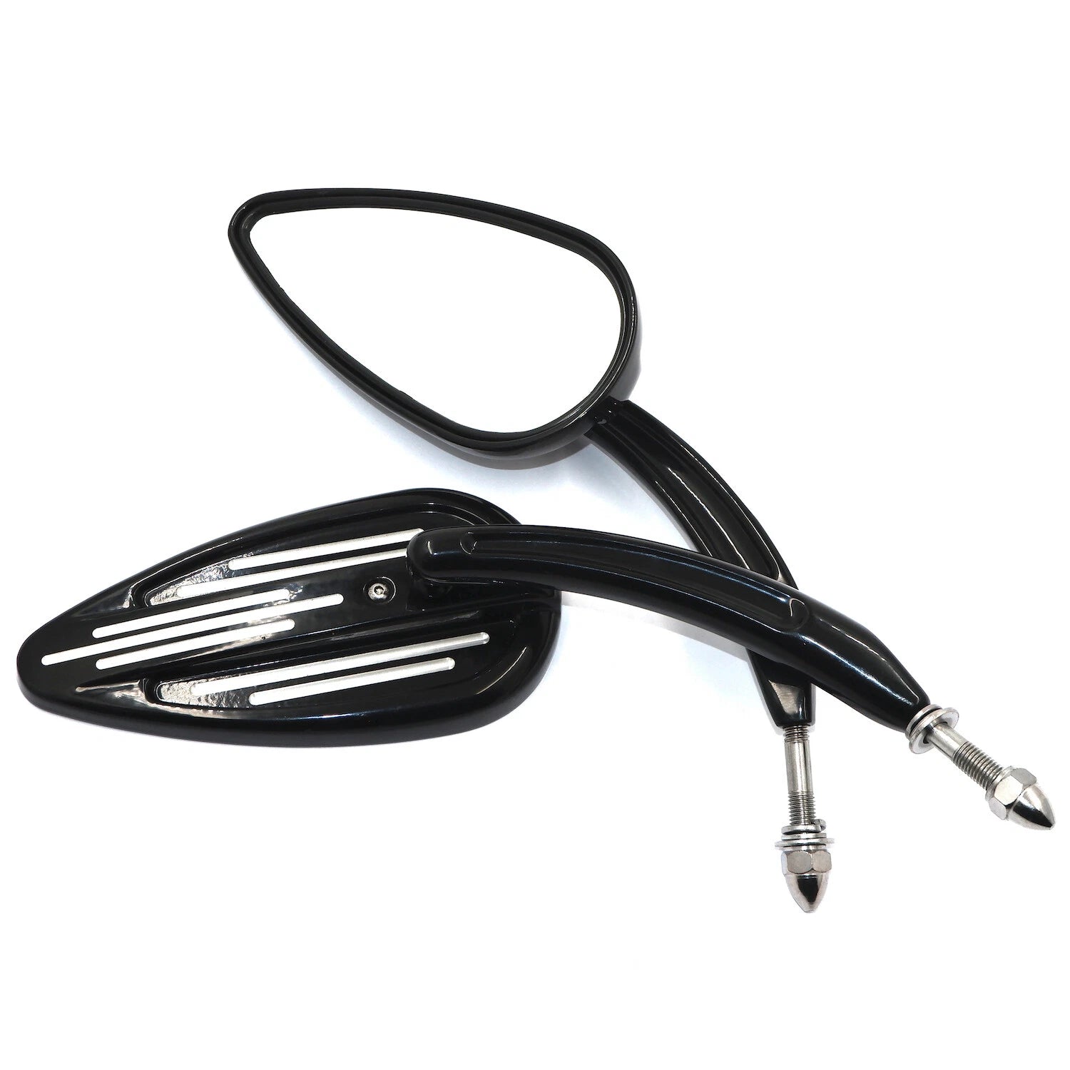 Set of 2 Black Rear View Mirrors for Harley (1982–Present)