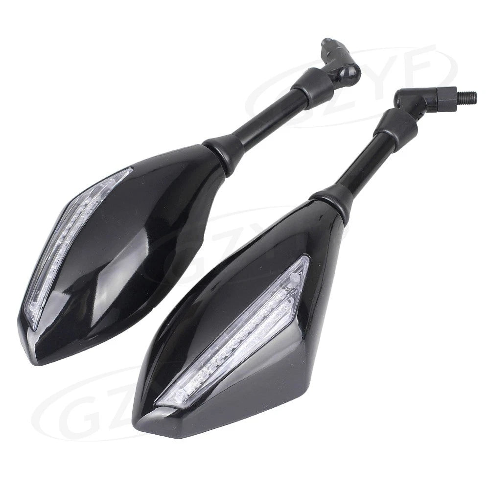 Street Rearview Mirror Side Mirrors with LED Signal for Motorcycle