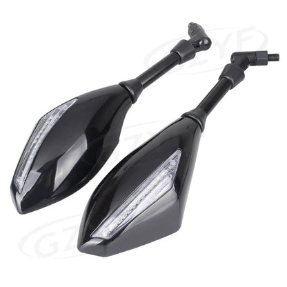 Street Rearview Mirror Side Mirrors with LED Signal for Motorcycle
