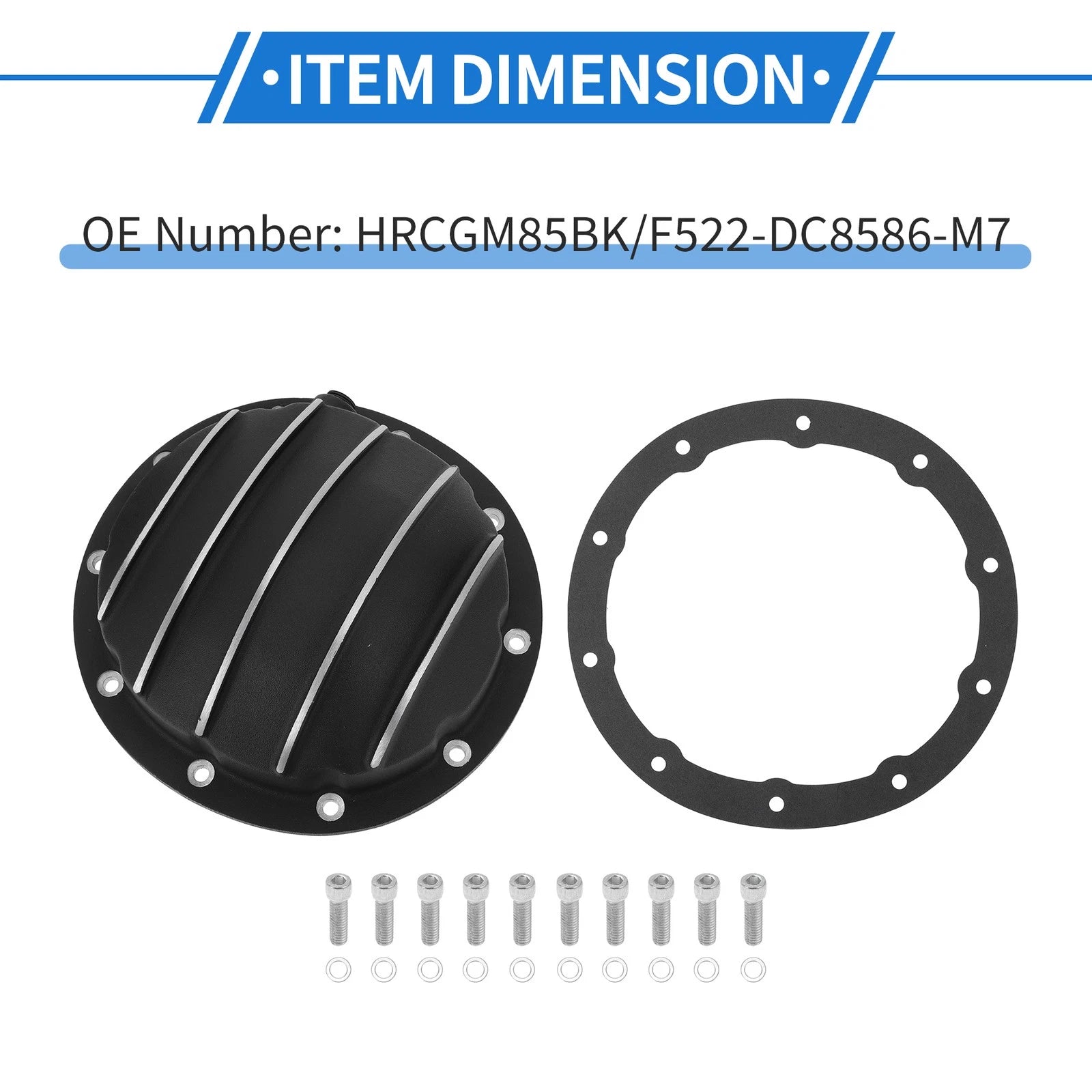 Differential Cover with Gasket for Chevy GM Intermediates (Black) (8.5-8.6)