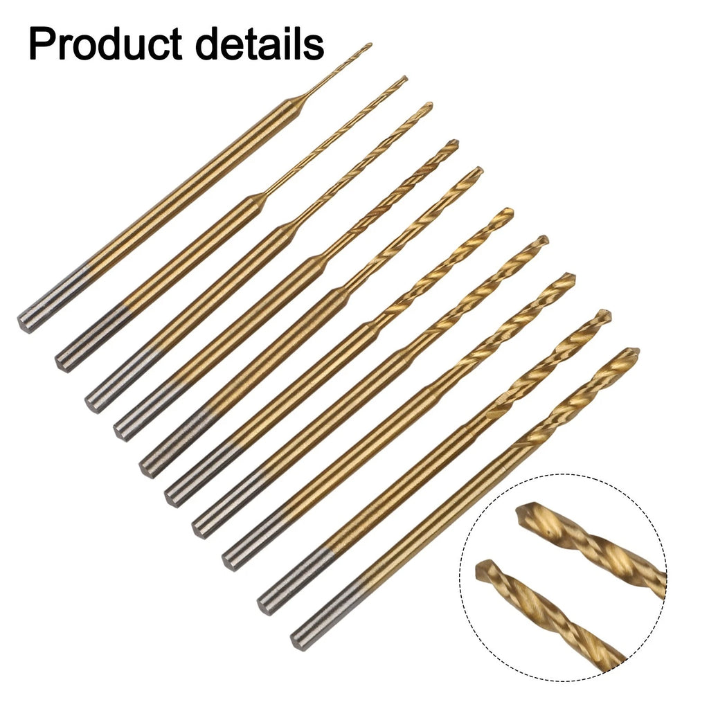 10-Piece HSS Drill Bit Set for Amber Walnut Jewelry Making