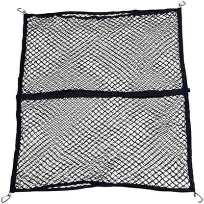 Cargo Net for Car Boot (120cm x 120cm) - Double Layer, 6 Hooks