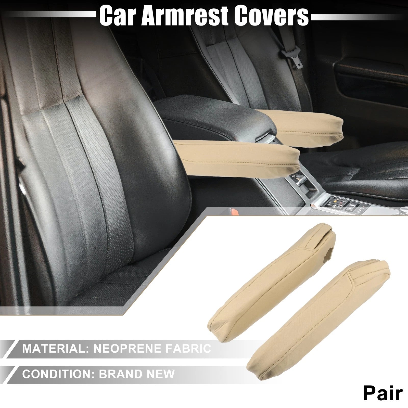 1 Pair Armrest Covers for Honda Odyssey (2012–2017) Light Brown