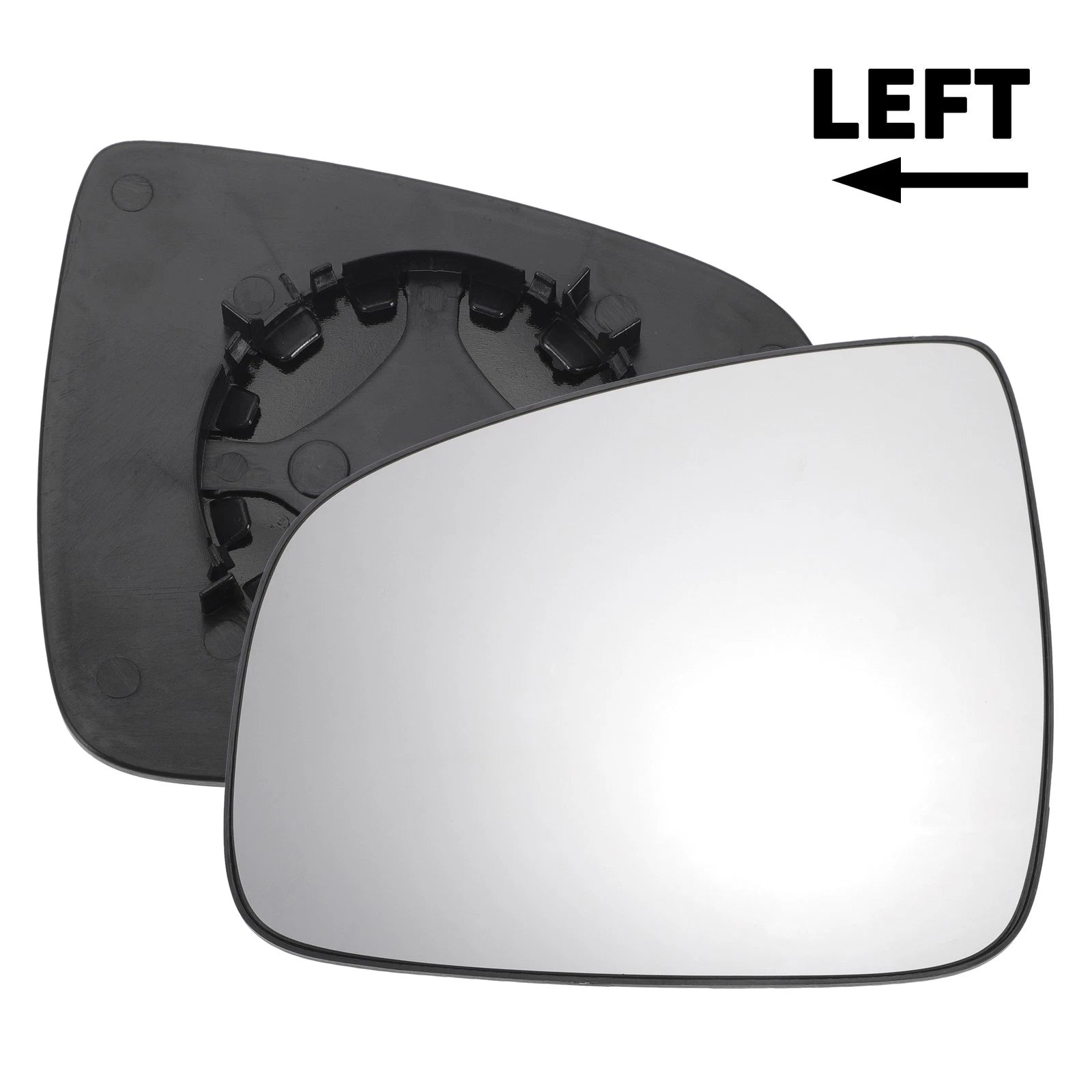 Left Driver White Mirror Glass with Back for Dacia Duster (2010–2023)