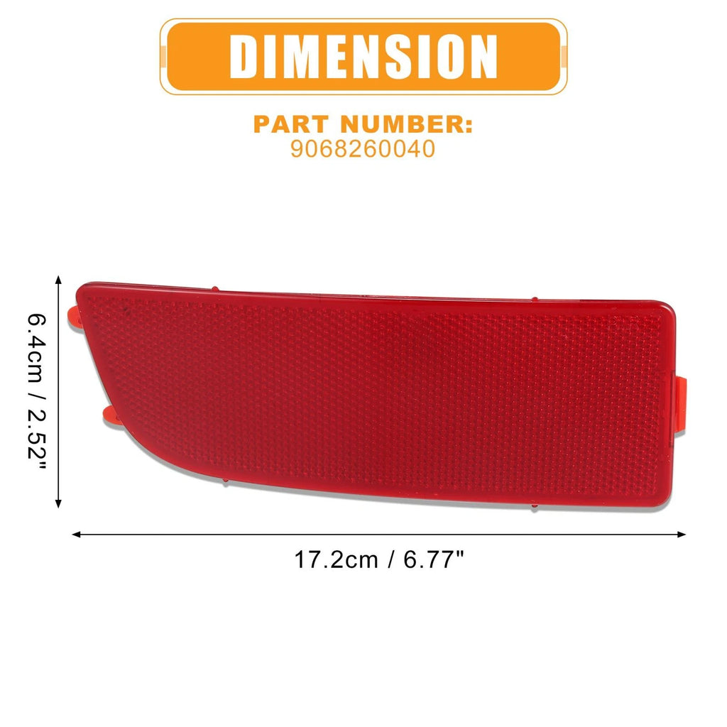 Front Left Bumper Reflector Replacement for Mercedes-Benz Sprinter 250 350 (2006–2016)