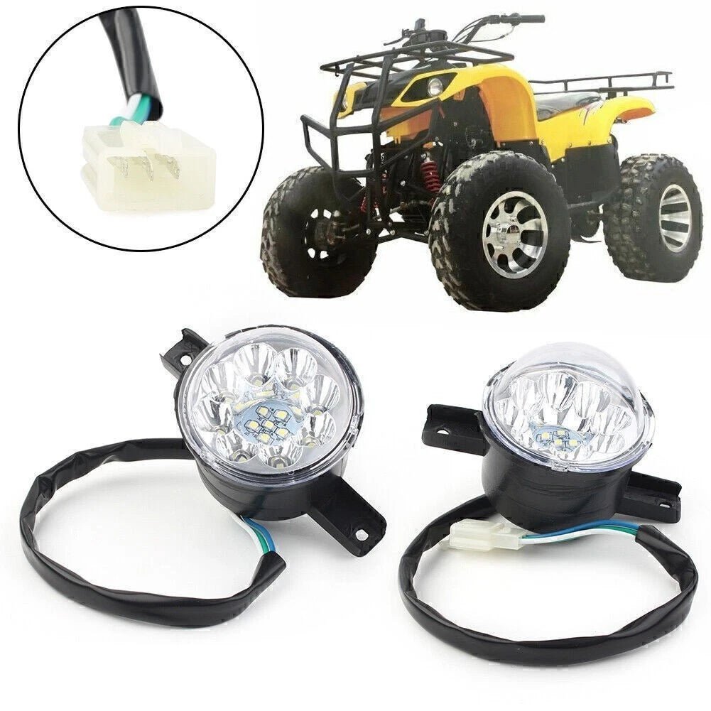 2X LED 3 Wire Headlight for Taotao Coolster ATV Quad (110-125CC)