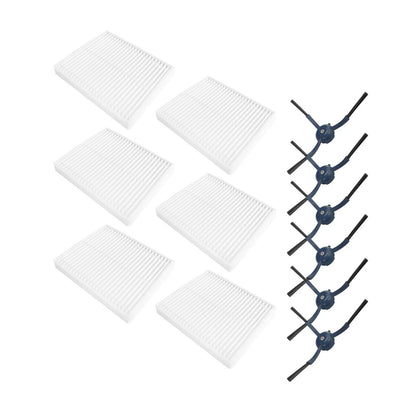 6 HEPA Filters + 6 Side Brushes for Eufy G50 L60 Vacuum