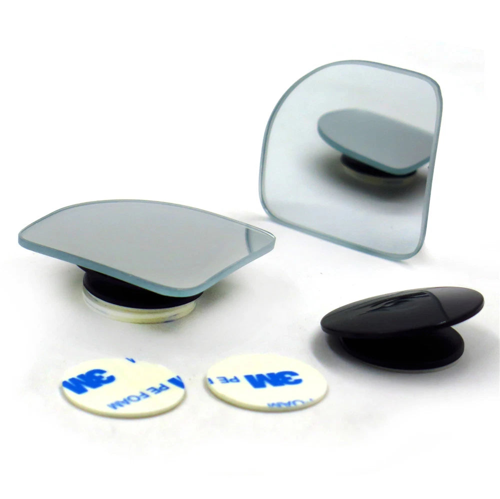 2 Pack Adjustable Blind Spot Side Mirror Stick On Glass for Universal Fit
