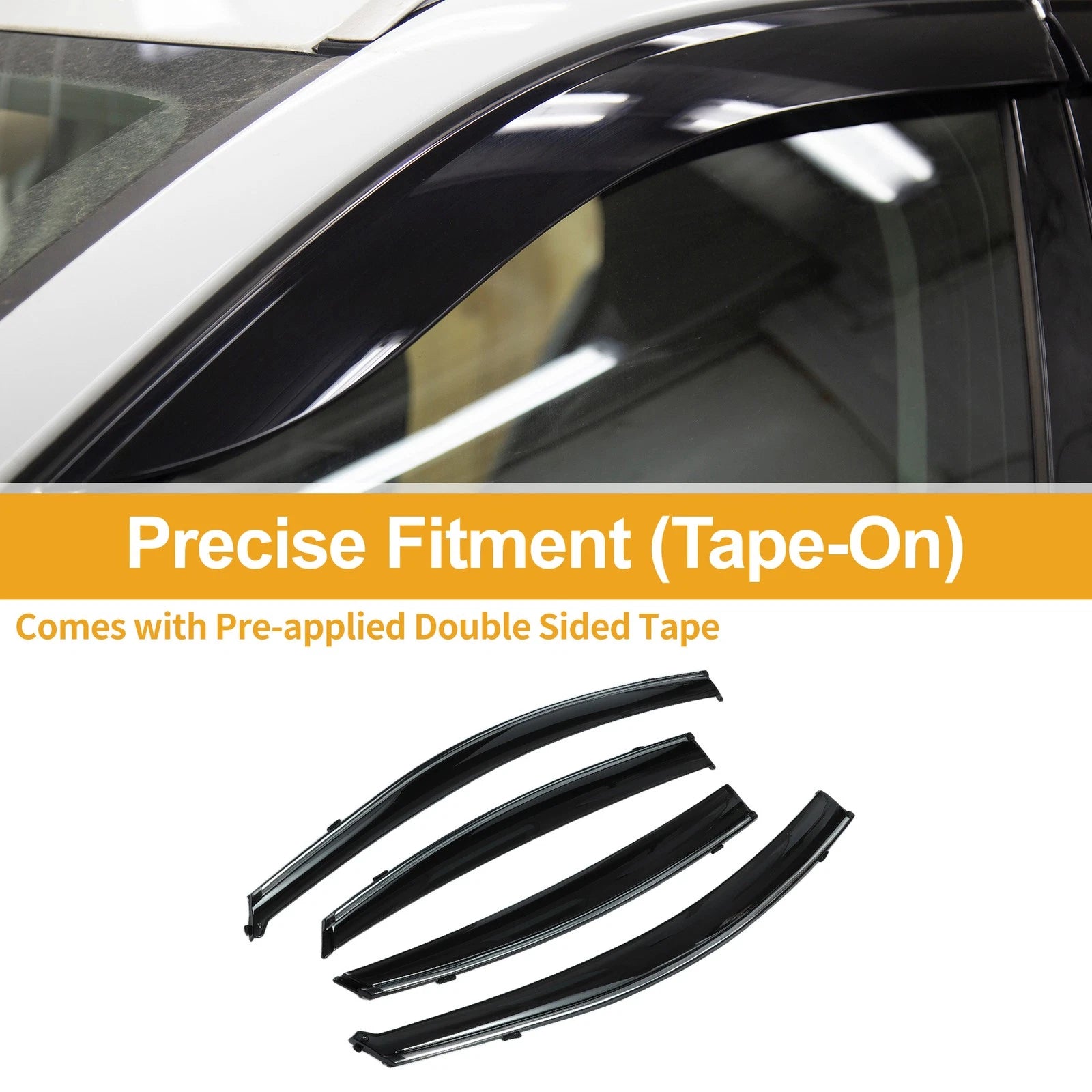 Window Deflectors Side Window Vent Visors 1 Set for Hyundai Accent (2012–2017)