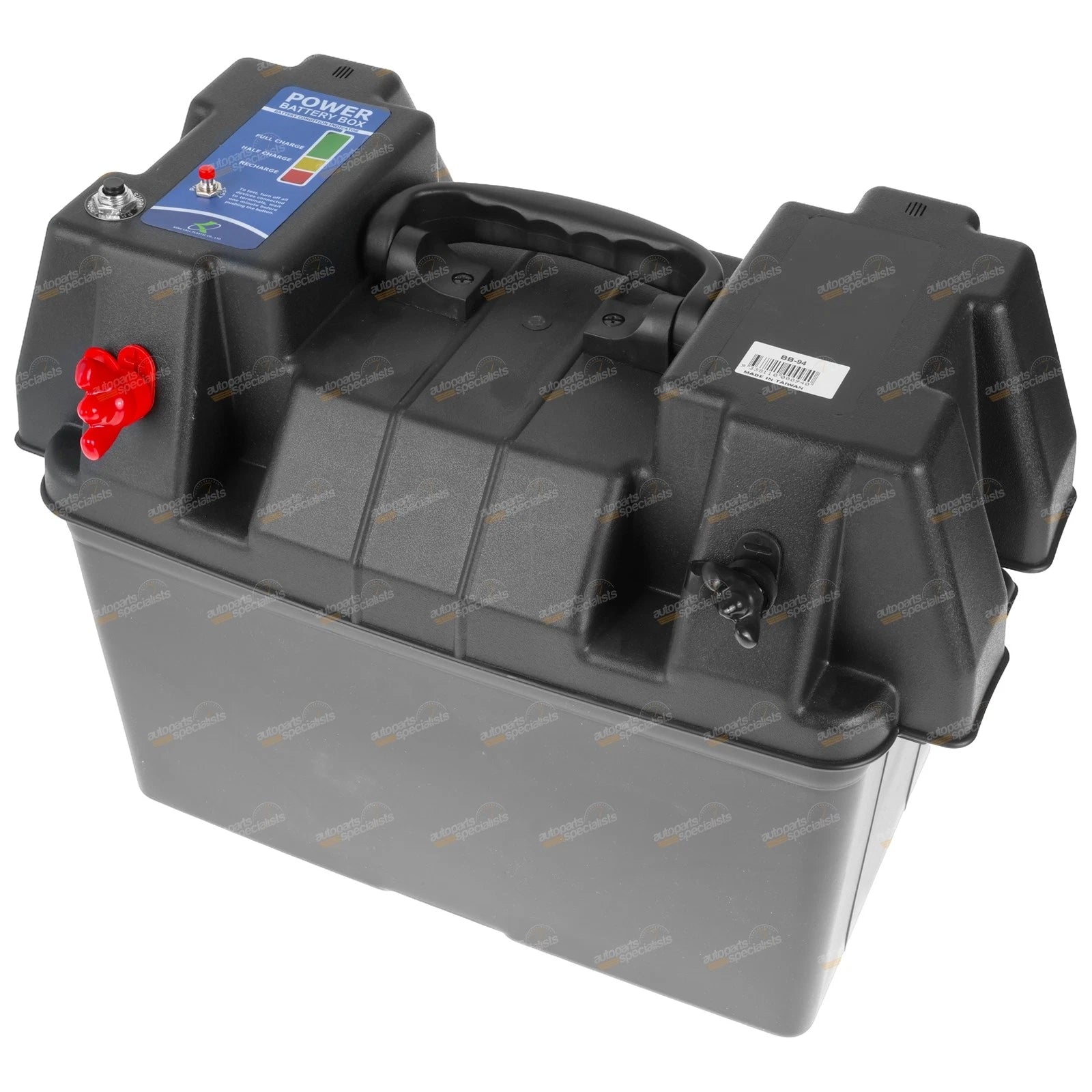 12V Powered Battery Box with Terminals & Power Socket & Tester