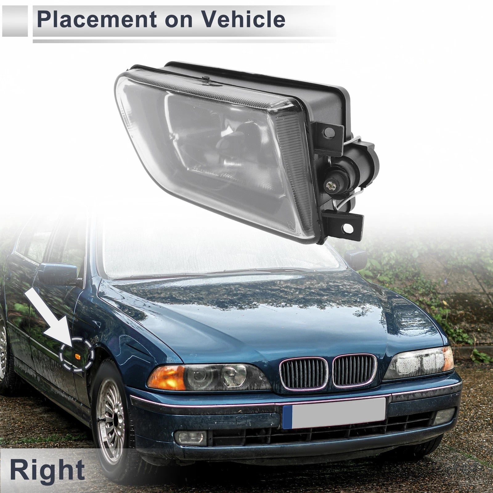 Right Front Bumper Side Marker Light Cover for BMW E39 Z3 (1996–2003)