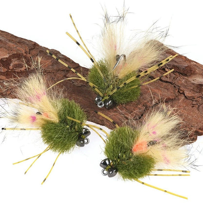 Olive Green Crab Fly 4.5cm for Saltwater Fishing (Bonefish)