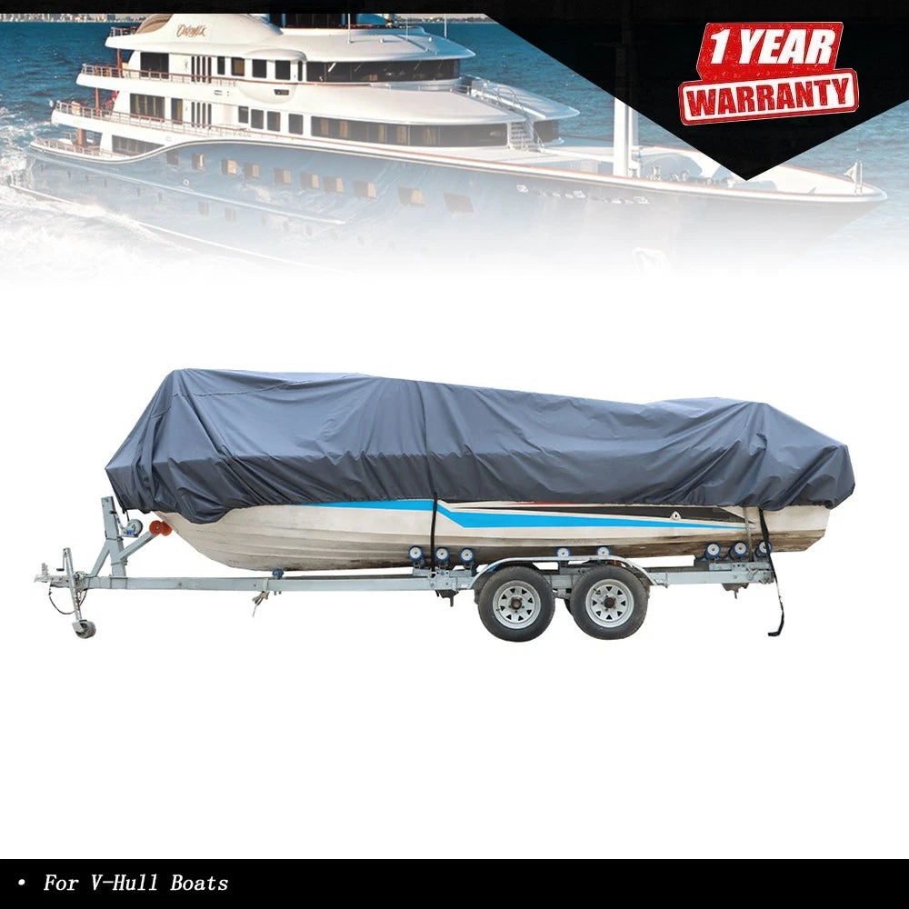 Trailerable Waterproof Boat Cover for (600D Marine Grade)