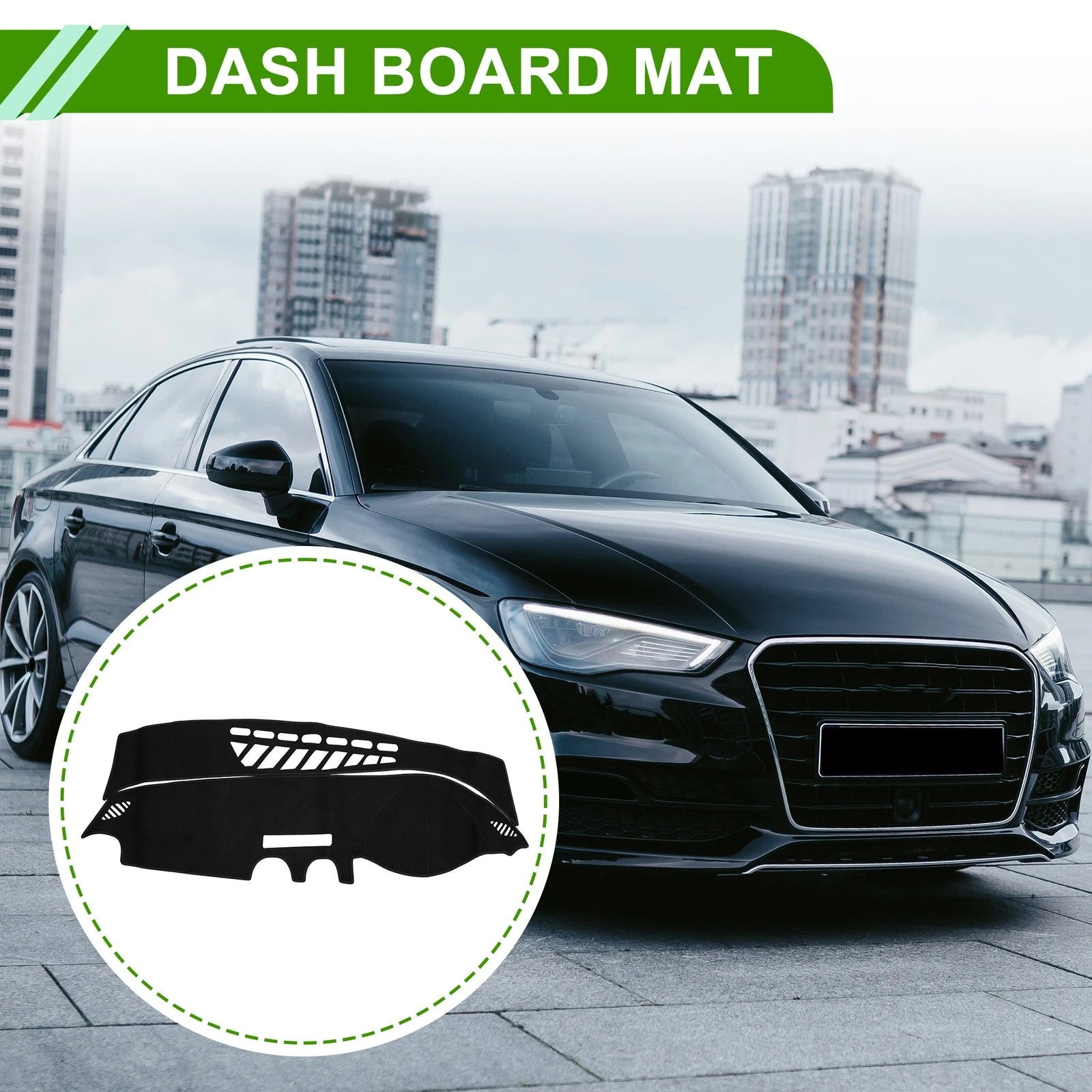 Dashboard Dash Cover Mat for Audi A3 (2014–2020) Sun Protector Pad Black