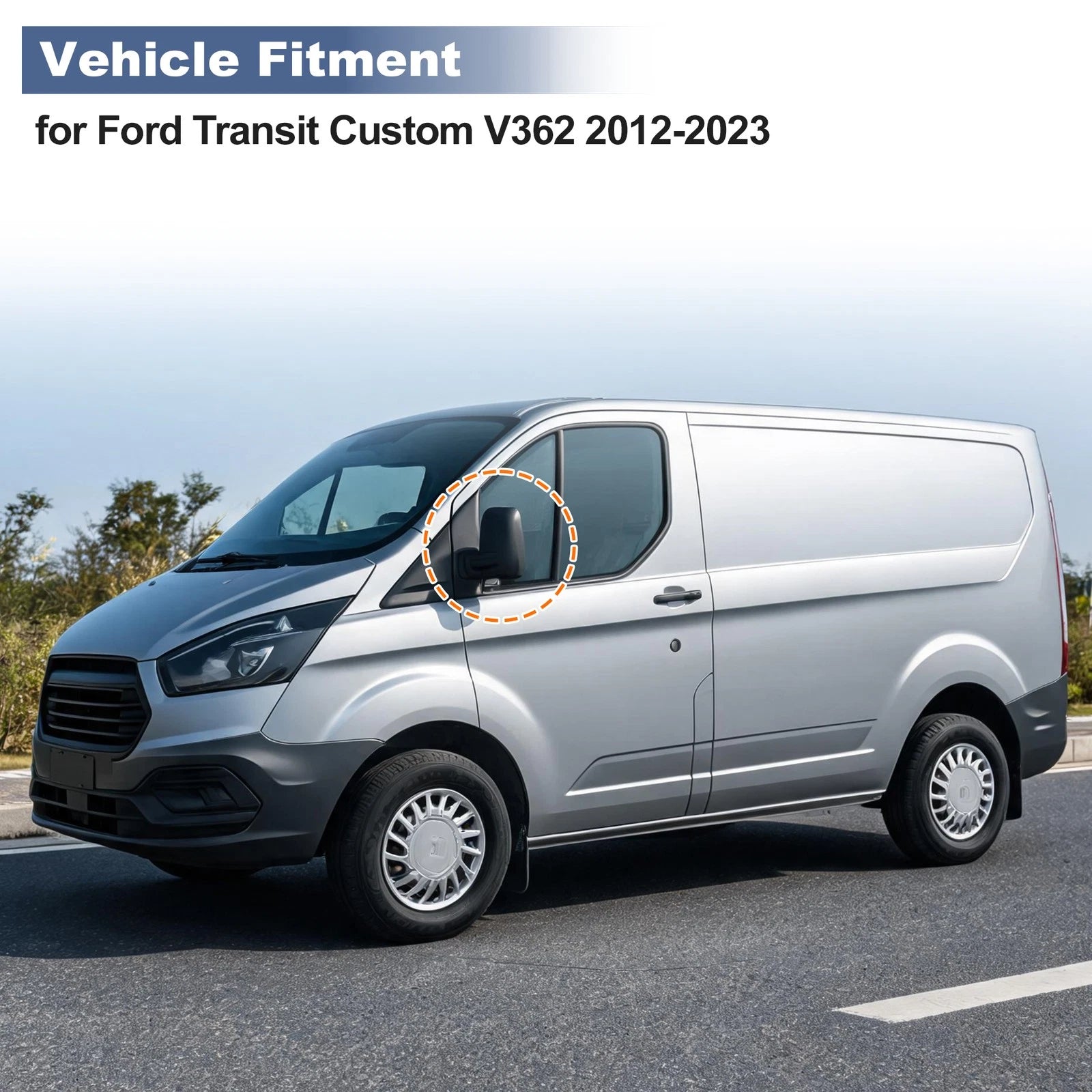Rearview Mirror Cover Cap Left for Ford Transit Custom V362 (2012–2023)