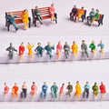 Set of 100 Painted Figures for Model Scale Sitting People