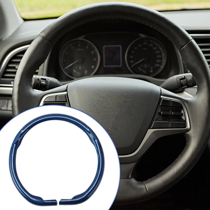 Steering Wheel Cover for Universal Fit (14.96", Blue Carbon Fiber)