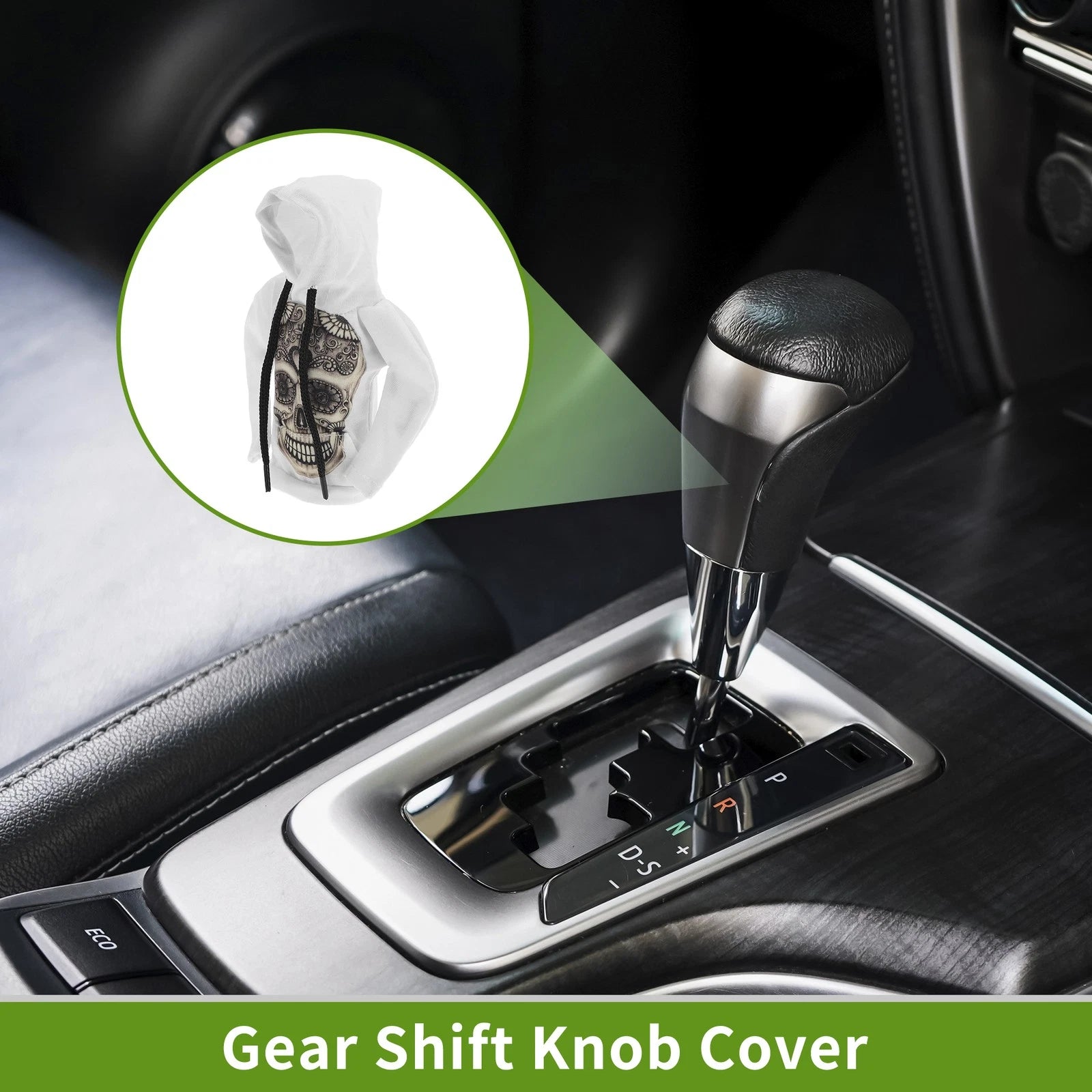 Gear Shift Knob Cover for Universal Cars (Beige White Polyester)