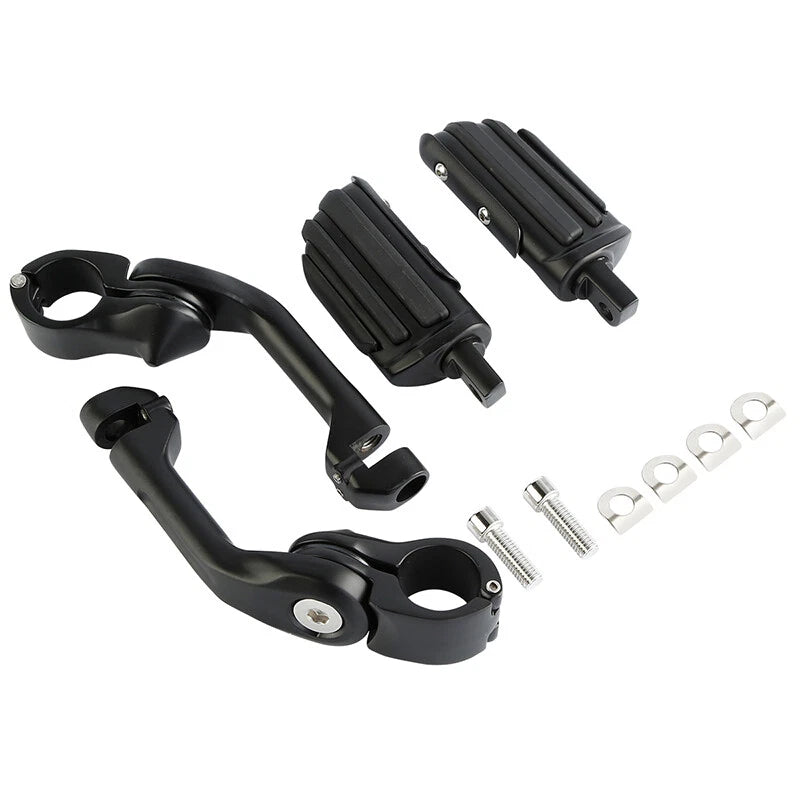 1 1/4" Highway Engine Guard Long Angled Pilot Peg Footpegs for Harley