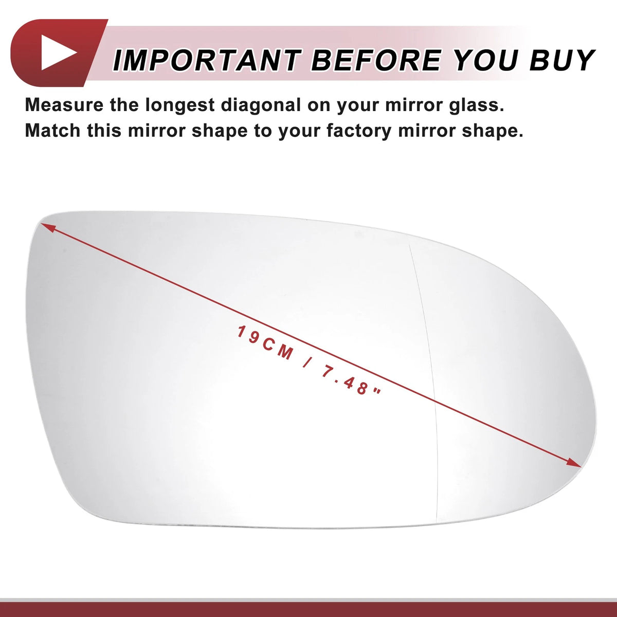 Heated Right Passenger Side Mirror Glass Replacement for Mercedes SL550 (2007–2011)