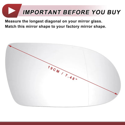 Heated Right Passenger Side Mirror Glass Replacement for Mercedes SL550 (2007–2011)