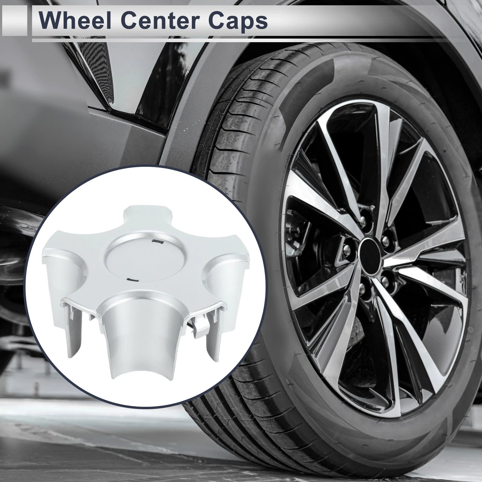 Wheel Center Caps Front Replacement for Lexus LS430 (2001–2006) Silver Tone