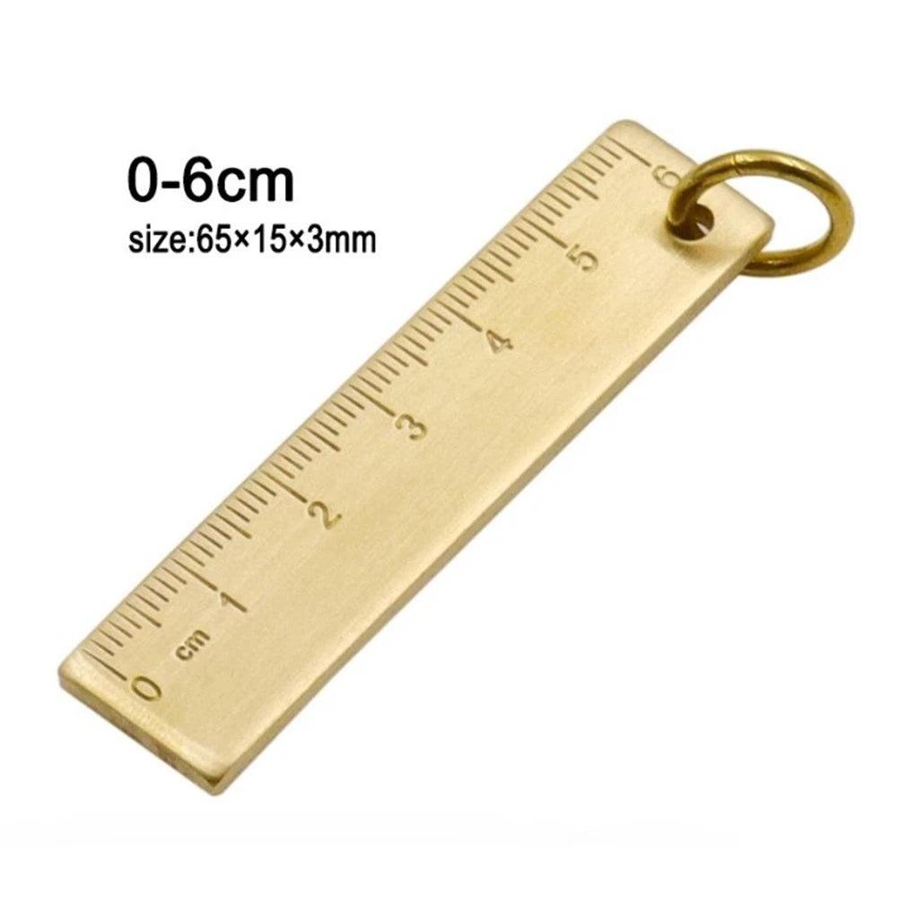 Copper Ruler 6cm Thickened Brass for Key Pendant