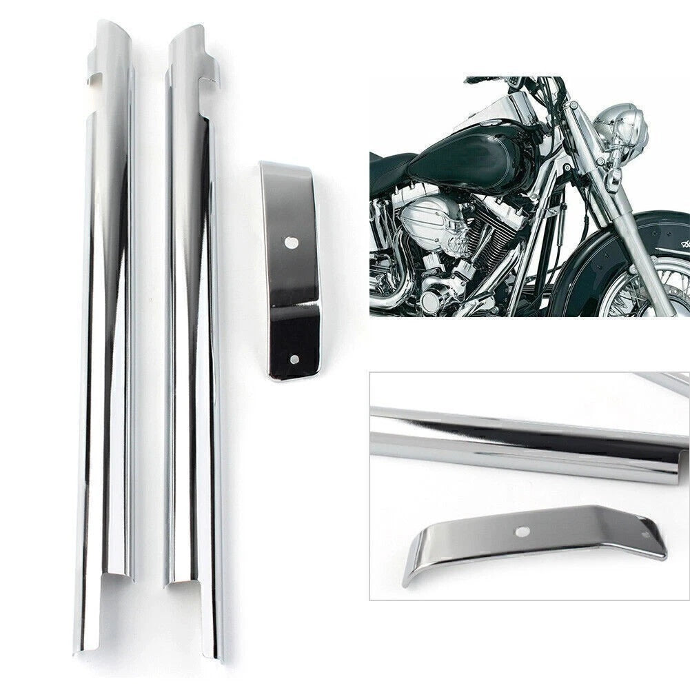 Chrome Front Frame Down Tube Cover for Harley Softail Fat Boy (2000–2017)