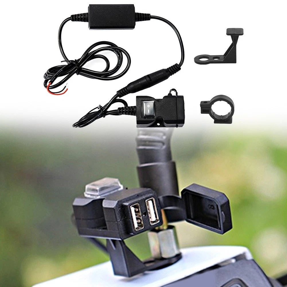 Dual USB Charger Adapter for Motorcycle Accessories (Waterproof)