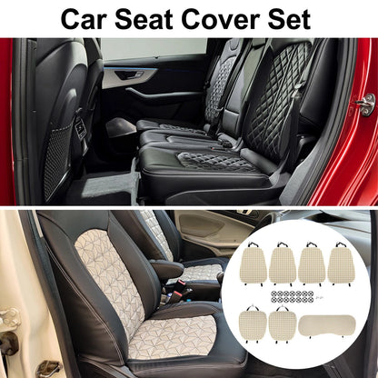 Set of 2 Car Seat Cover Pad for Brown Cotton
