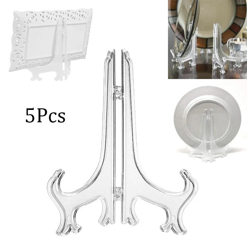 Set of 5 Transparent Folding Tray Bracket Racks for Crafts