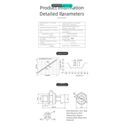 Water Pressure Transmitter 5V Stainless Steel for Industrial Systems