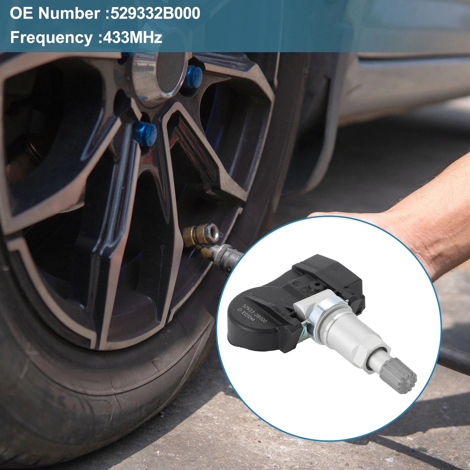 Tire Pressure Sensor 433MHz Replacement for Hyundai Santa Fe (2012–2016)