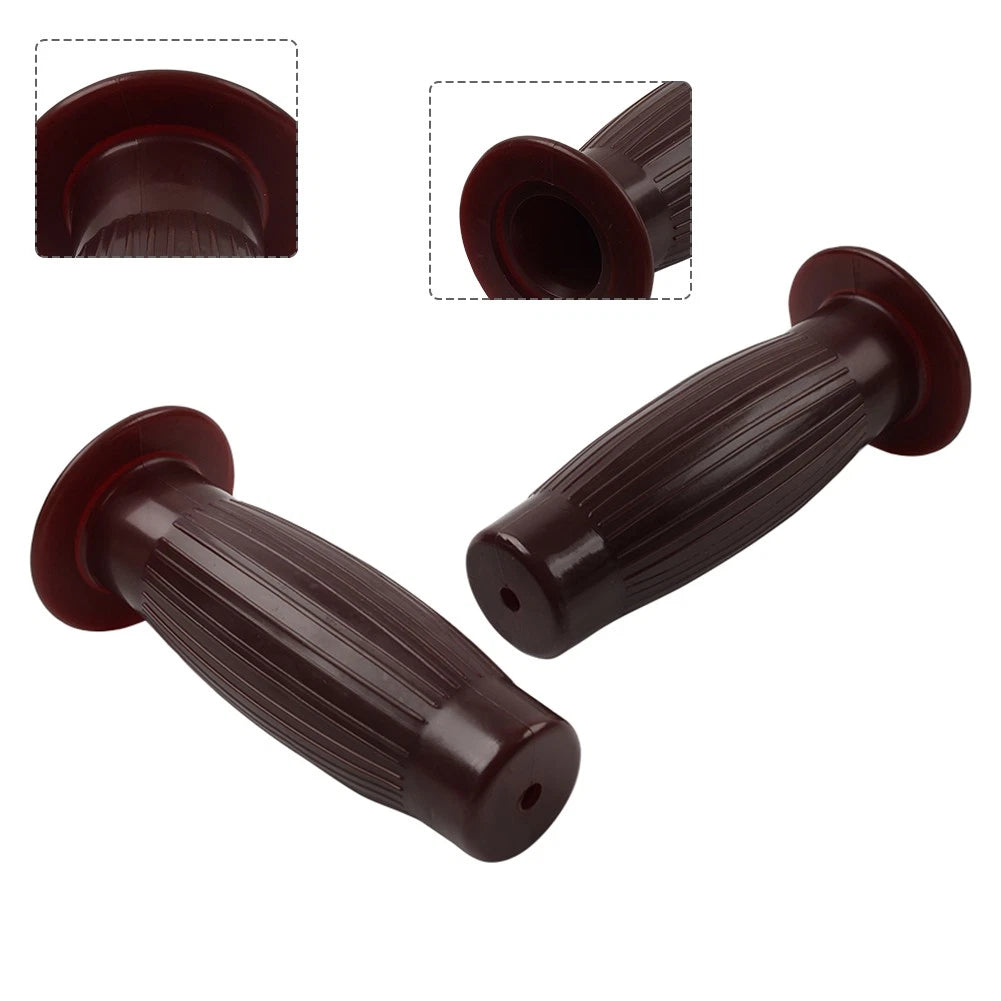 Universal 7/8" 1" Easy-Hold Hand Grips Vintage Motorcycle Handlebars Brown