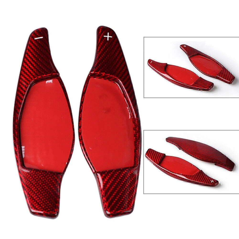 Red Carbon Fiber Steering Wheel Shift Paddle for Audi R8 RS3 RS4 RS5 TT (2007–2021)