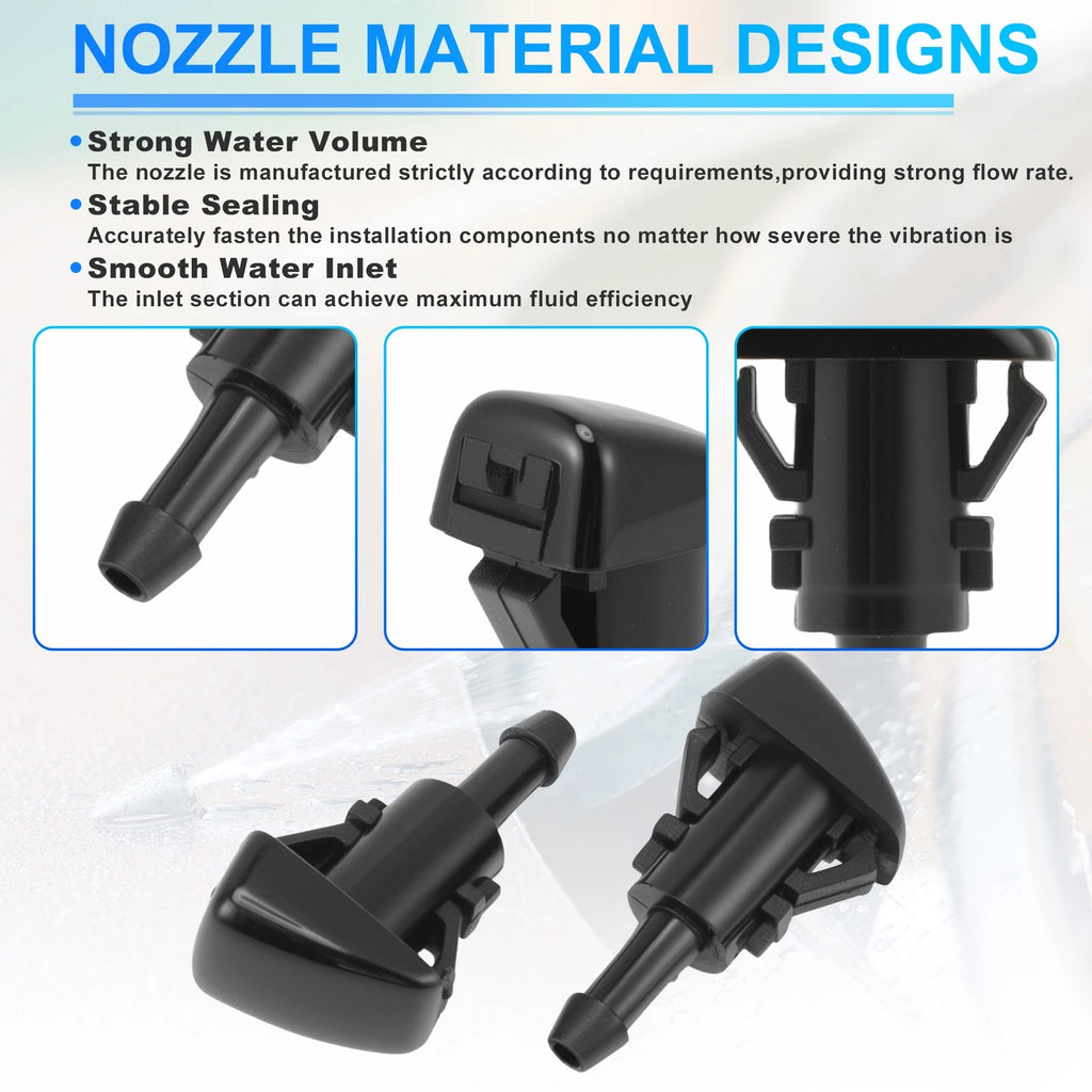 2X Windshield Washer Nozzle for Chevrolet Silverado 1500 (2014–2019) Replace No.23181646