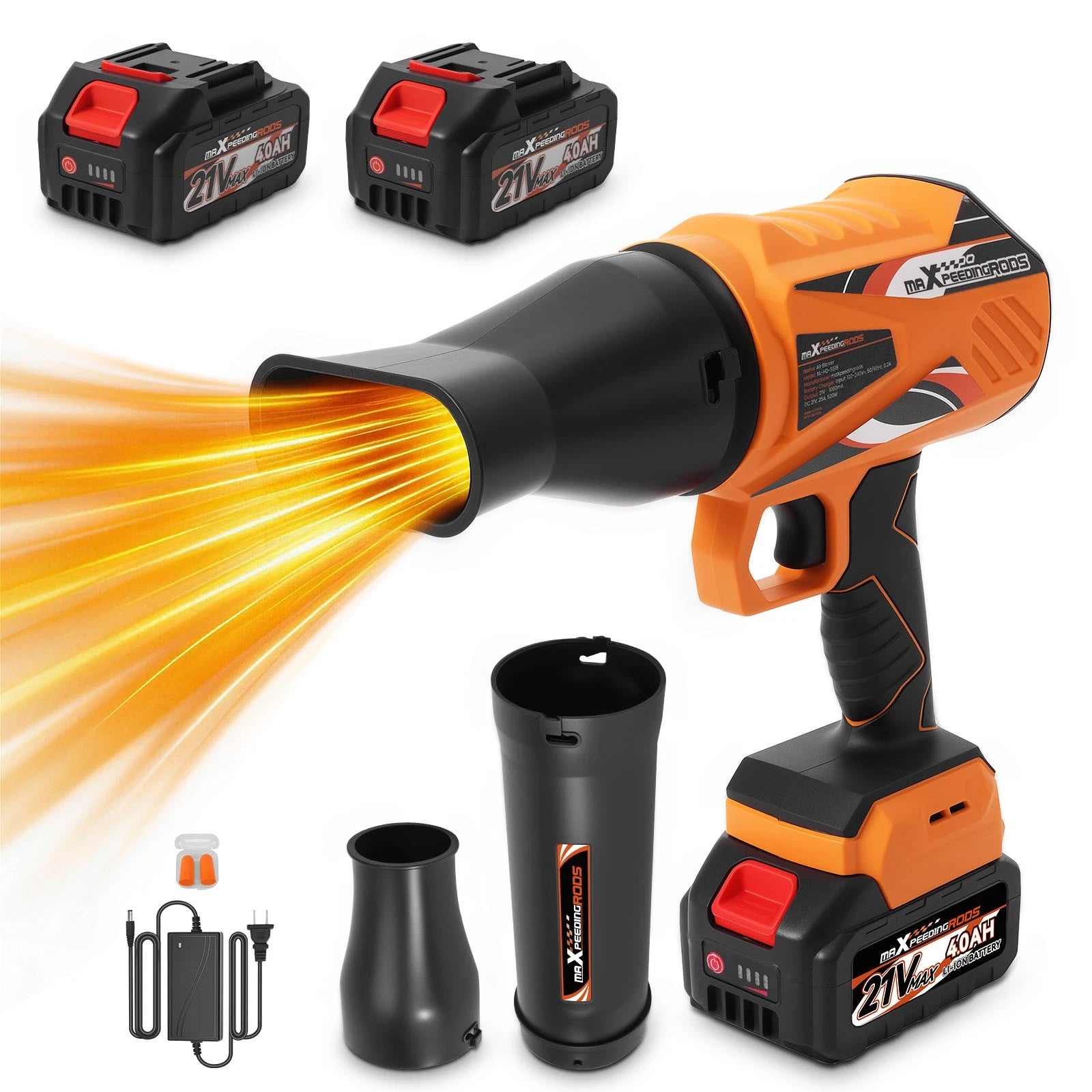 3X Nozzle Cordless Leaf Blower for (21V, 550CFM, 120MPH)