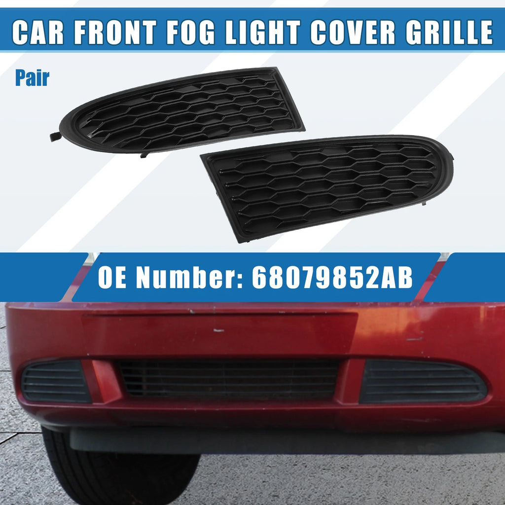 Front Fog Light Cover Grille Set for Dodge Journey (2011–2020) Black